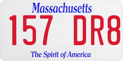 MA license plate 157DR8
