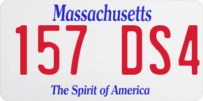 MA license plate 157DS4