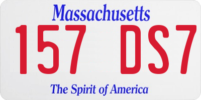 MA license plate 157DS7