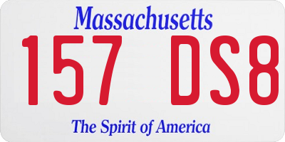 MA license plate 157DS8