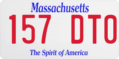 MA license plate 157DT0