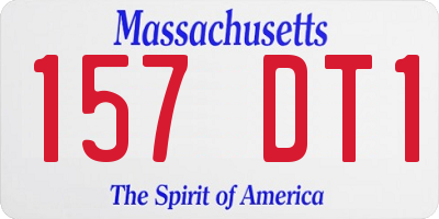 MA license plate 157DT1