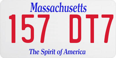 MA license plate 157DT7