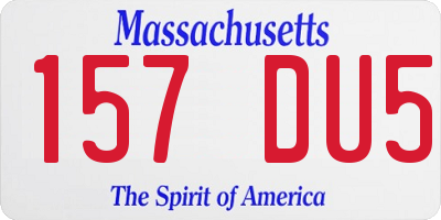 MA license plate 157DU5