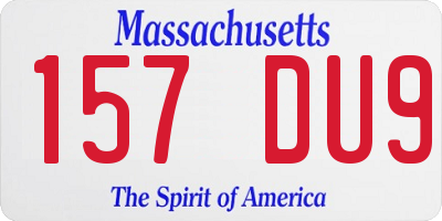 MA license plate 157DU9