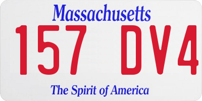 MA license plate 157DV4