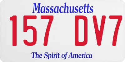 MA license plate 157DV7