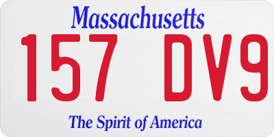 MA license plate 157DV9
