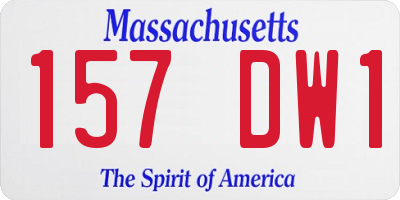 MA license plate 157DW1