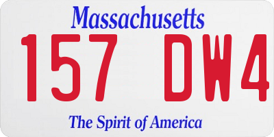 MA license plate 157DW4