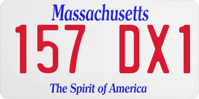 MA license plate 157DX1