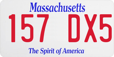 MA license plate 157DX5