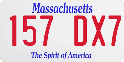 MA license plate 157DX7