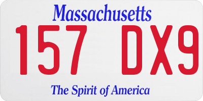 MA license plate 157DX9