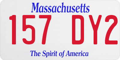 MA license plate 157DY2