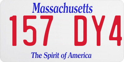 MA license plate 157DY4