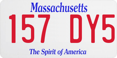 MA license plate 157DY5