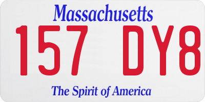 MA license plate 157DY8