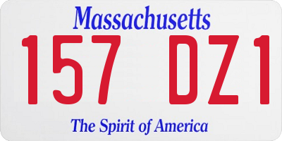 MA license plate 157DZ1