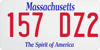 MA license plate 157DZ2