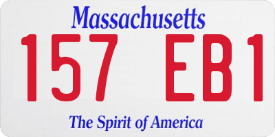 MA license plate 157EB1