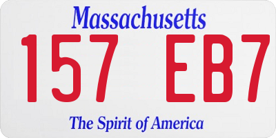 MA license plate 157EB7