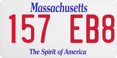 MA license plate 157EB8