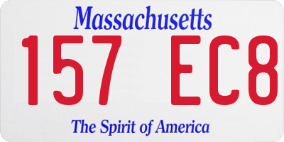 MA license plate 157EC8