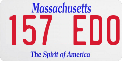 MA license plate 157ED0