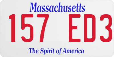 MA license plate 157ED3