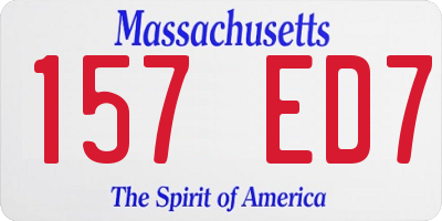 MA license plate 157ED7