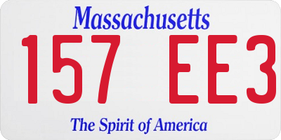 MA license plate 157EE3