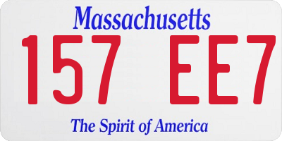 MA license plate 157EE7