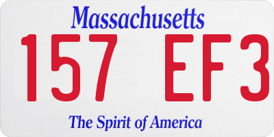 MA license plate 157EF3
