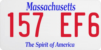 MA license plate 157EF6