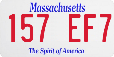 MA license plate 157EF7
