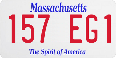 MA license plate 157EG1