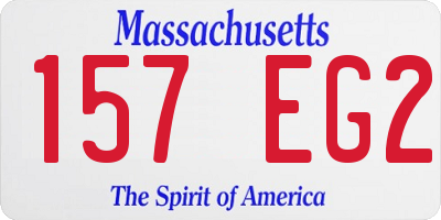 MA license plate 157EG2