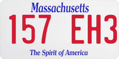 MA license plate 157EH3