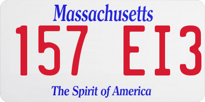MA license plate 157EI3