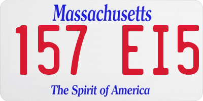 MA license plate 157EI5