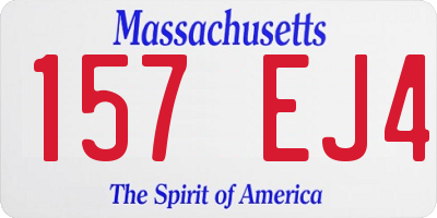 MA license plate 157EJ4