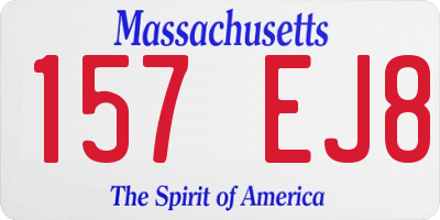 MA license plate 157EJ8