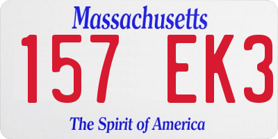 MA license plate 157EK3