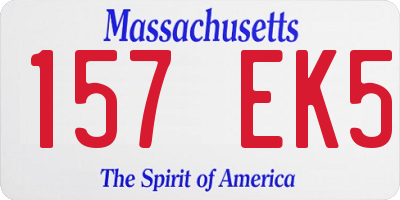 MA license plate 157EK5