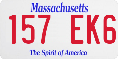 MA license plate 157EK6