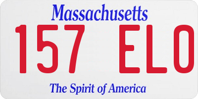 MA license plate 157EL0