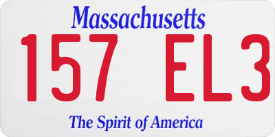 MA license plate 157EL3