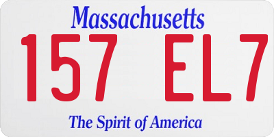 MA license plate 157EL7
