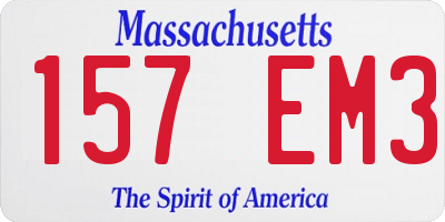 MA license plate 157EM3